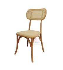 Original wood wedding dining room with chair rattan oval back woven chair