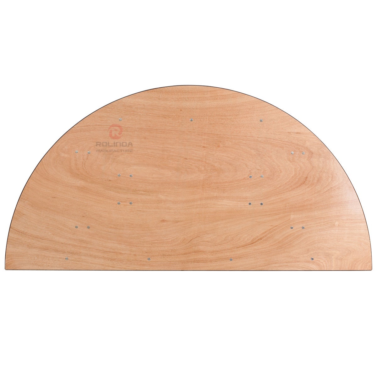 Original wood color wedding banquet living room foldable semi-round plywood metal table