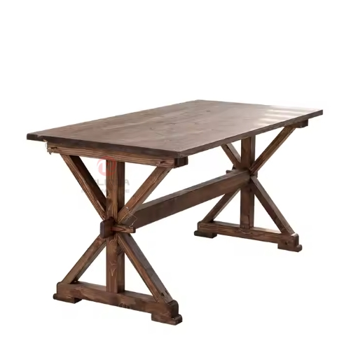 French style outdoor wedding banquet detachable table Solid wood farm table