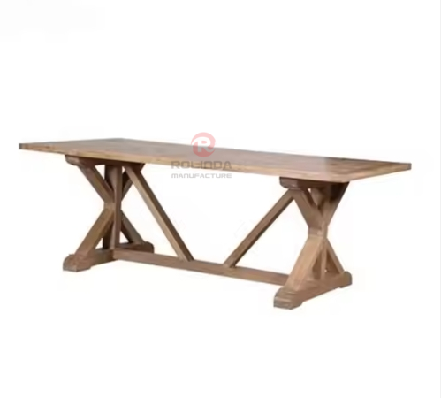 Solid wood removable outdoor banquet party wedding table Rectangular farm table