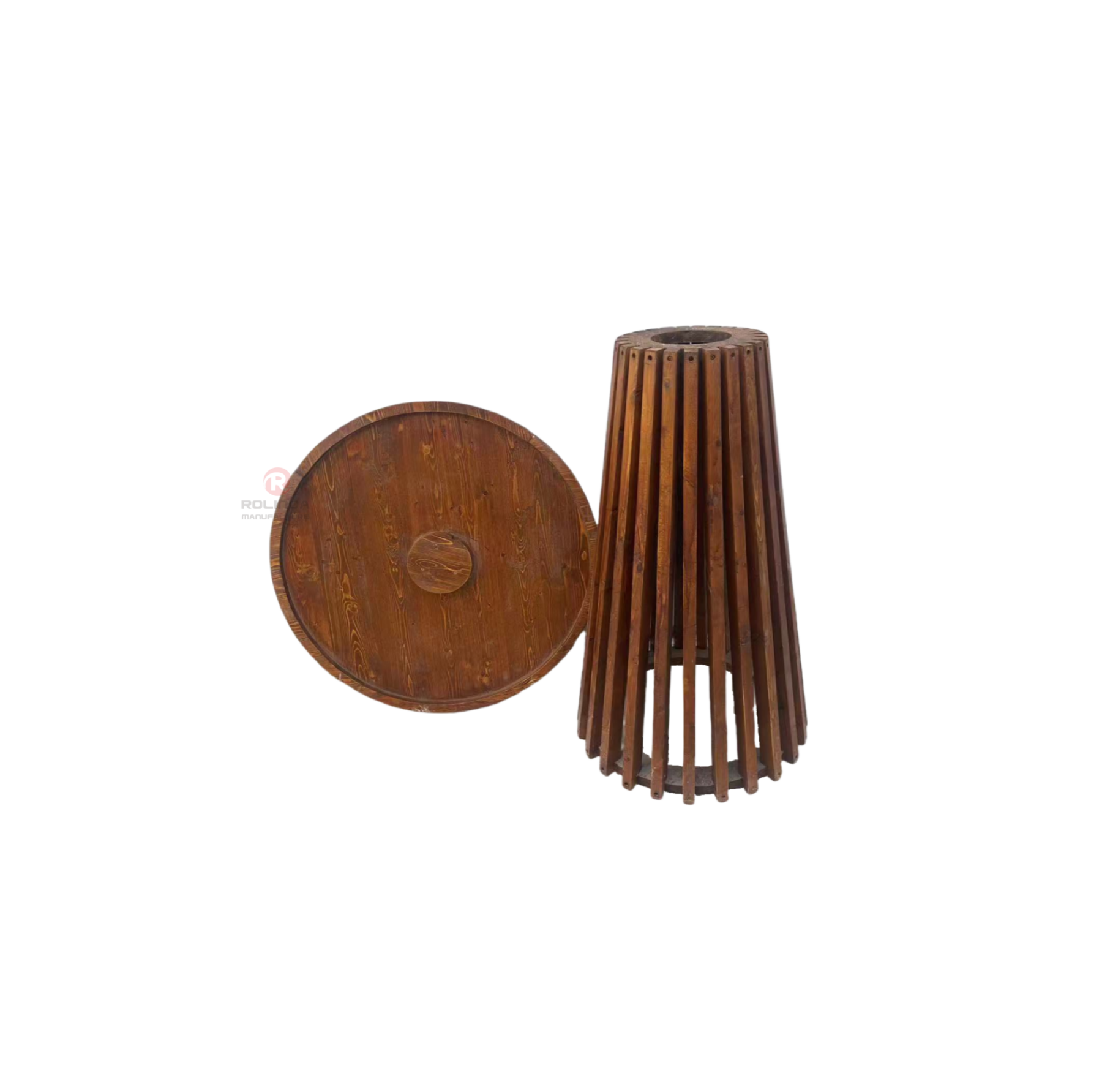Country style removable outdoor indoor Restaurant Hotel Table Round natural solid wood farm table