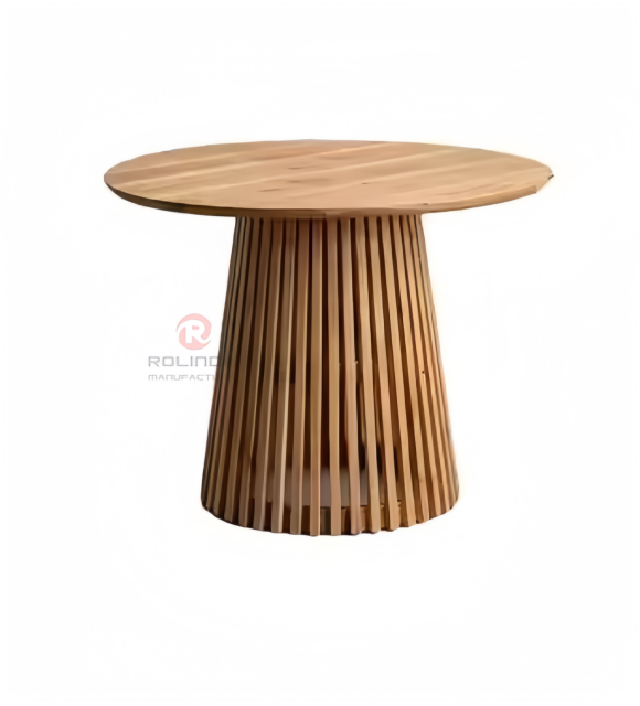 Country style removable outdoor indoor Restaurant Hotel Table Round natural solid wood farm table