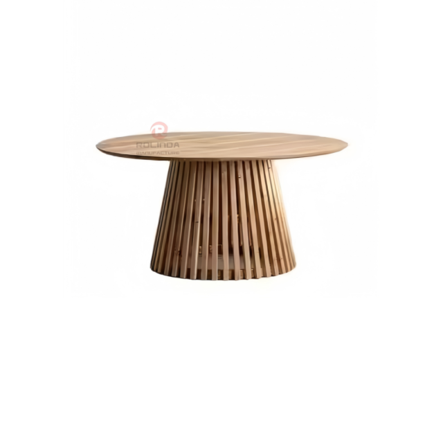 Country style removable outdoor indoor Restaurant Hotel Table Round natural solid wood farm table