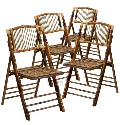 Wooden color outdoor camping wedding banquet bamboo folding chairs