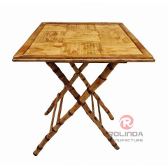Vintage design wedding collapsible banquet catering wood grain square bamboo folding table