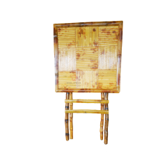 Vintage design wedding collapsible banquet catering wood grain square bamboo folding table