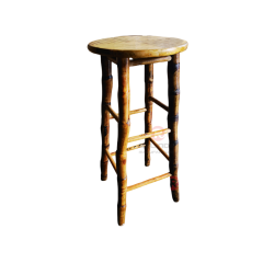 Original wood color simple dining room balcony living room stool bamboo folding round stool