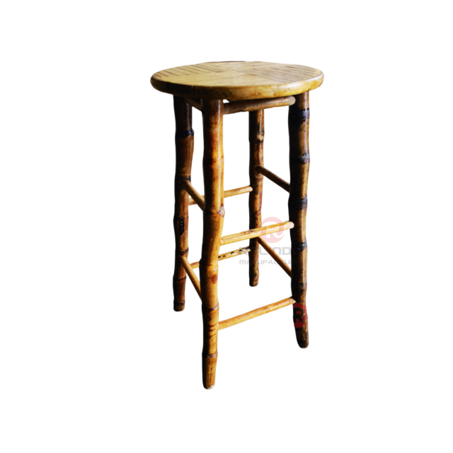 Original wood color simple dining room balcony living room stool bamboo folding round stool