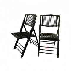 Black wedding party Natural rattan backrest chair Bamboo folding chair