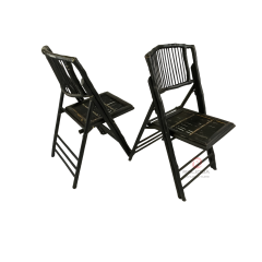 Black wedding party Natural rattan backrest chair Bamboo folding chair