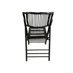 Black wedding party Natural rattan backrest chair Bamboo folding chair