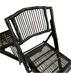 Black wedding party Natural rattan backrest chair Bamboo folding chair
