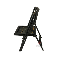 Black wedding party Natural rattan backrest chair Bamboo folding chair