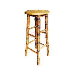 Original wood color simple dining room balcony living room stool bamboo folding round stool