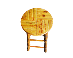Original wood color simple dining room balcony living room stool bamboo folding round stool