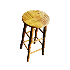 Original wood color simple dining room balcony living room stool bamboo folding round stool