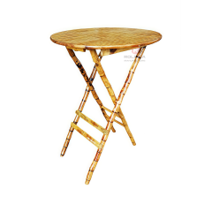 Vintage balcony outdoor hotel teahouse round bamboo folding table