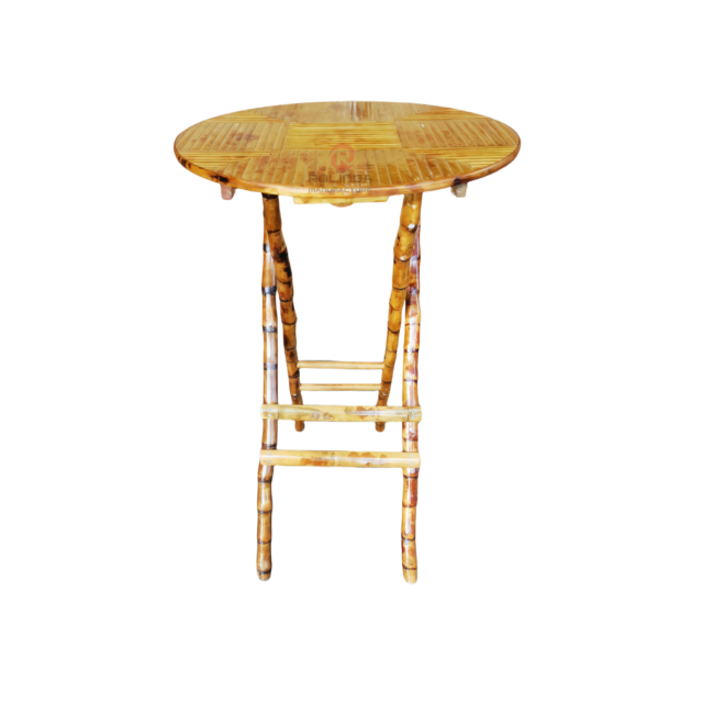 Vintage balcony outdoor hotel teahouse round bamboo folding table