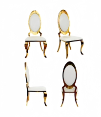 Golden Wedding Party Hotel Restaurant Living Room Chairs Stainless Steel Chairs