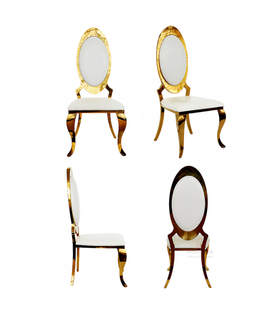 Golden Wedding Party Hotel Restaurant Living Room Chairs Stainless Steel Chairs