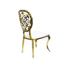 PU Cushion Wedding Party Banquet Patterned Backs Chairs Stainless-Steel Chairs