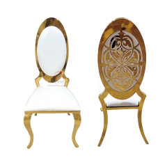Golden Wedding Party Hotel Restaurant Living Room Chairs Stainless Steel Chairs