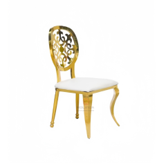 PU Cushion Wedding Party Banquet Patterned Backs Chairs Stainless-Steel Chairs