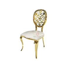 PU Cushion Wedding Party Banquet Patterned Backs Chairs Stainless-Steel Chairs