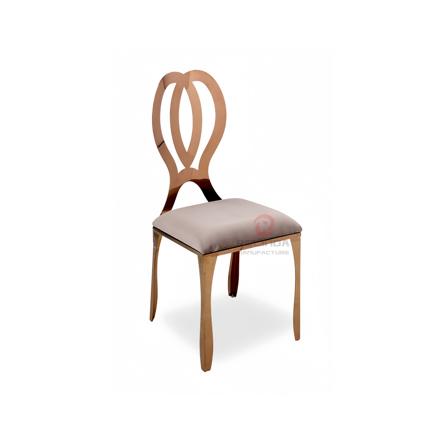 Rose gold Wedding Banquet Event Fashion Luxury Chair Double Ring Stainless Steel Chair