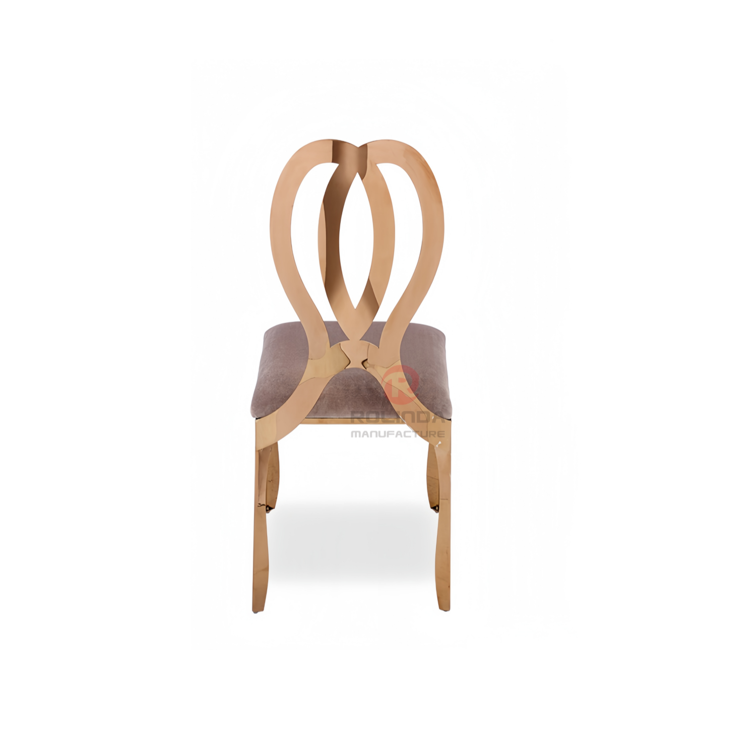 Rose gold Wedding Banquet Event Fashion Luxury Chair Double Ring Stainless Steel Chair