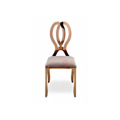 Rose gold Wedding Banquet Event Fashion Luxury Chair Double Ring Stainless Steel Chair