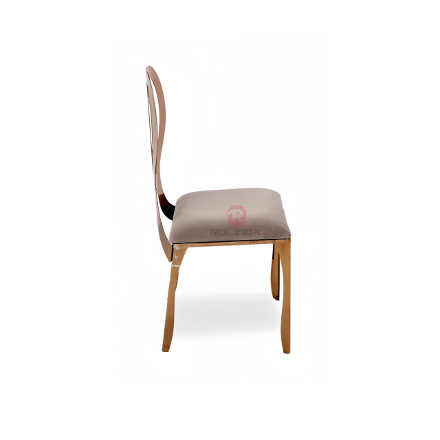 Rose gold Wedding Banquet Event Fashion Luxury Chair Double Ring Stainless Steel Chair