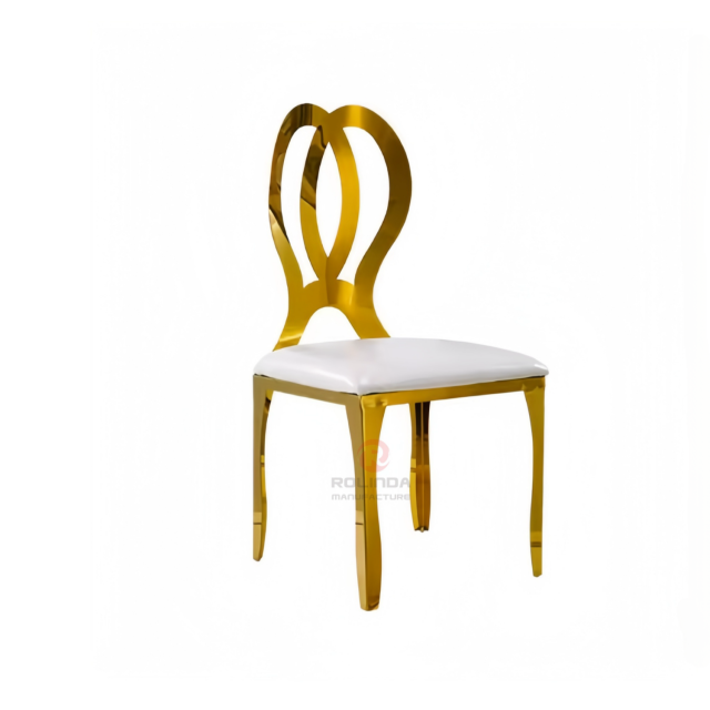 Rose gold Wedding Banquet Event Fashion Luxury Chair Double Ring Stainless Steel Chair