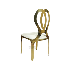 Rose gold Wedding Banquet Event Fashion Luxury Chair Double Ring Stainless Steel Chair