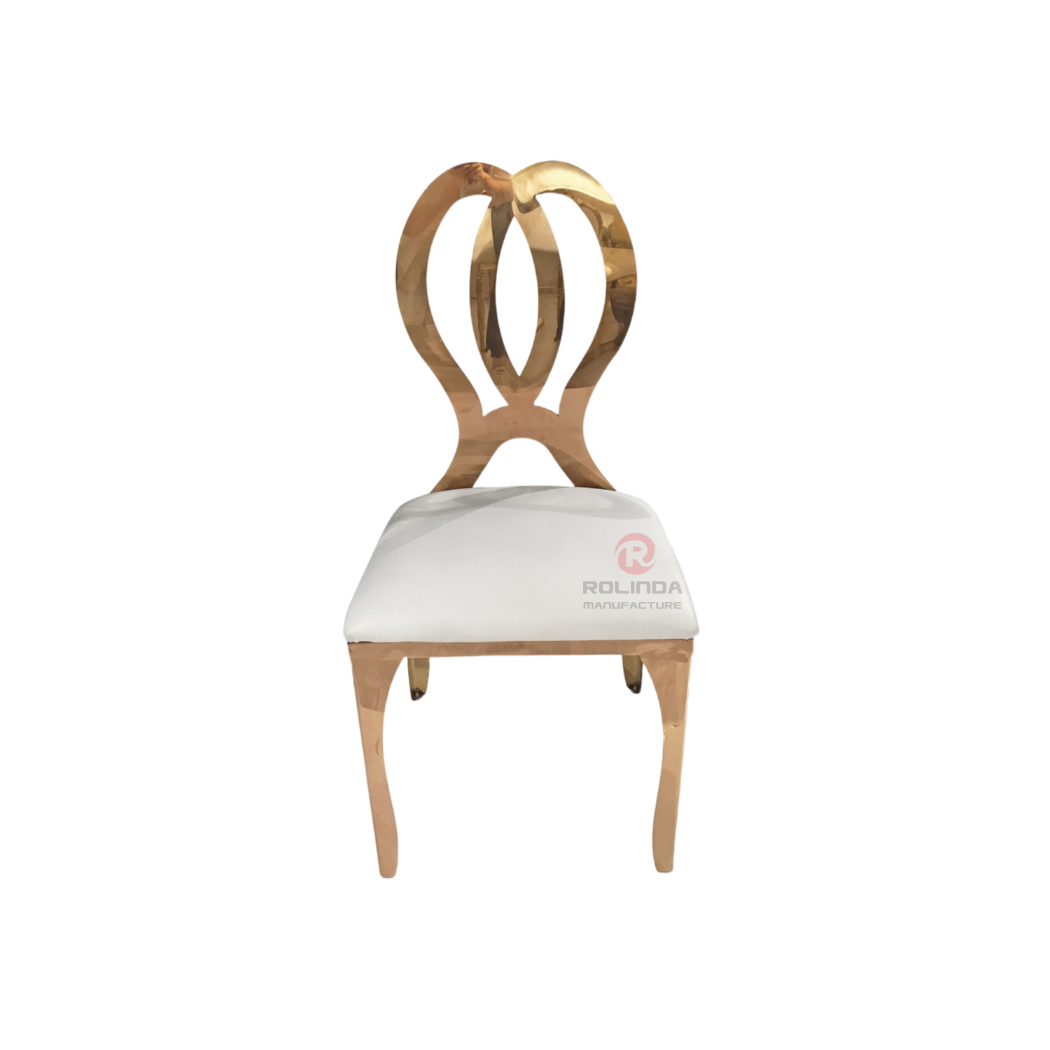 Rose gold Wedding Banquet Event Fashion Luxury Chair Double Ring Stainless Steel Chair