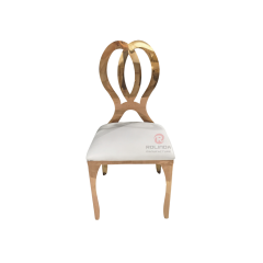 Rose gold Wedding Banquet Event Fashion Luxury Chair Double Ring Stainless Steel Chair