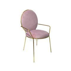 Velvet Restaurant Furniture Hotel Wedding Party Cushioned Stainless steel armchair