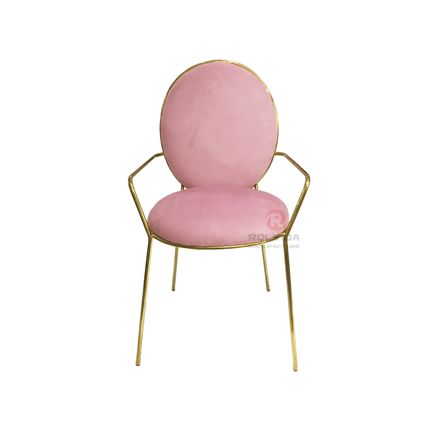 Velvet Restaurant Furniture Hotel Wedding Party Cushioned Stainless steel armchair