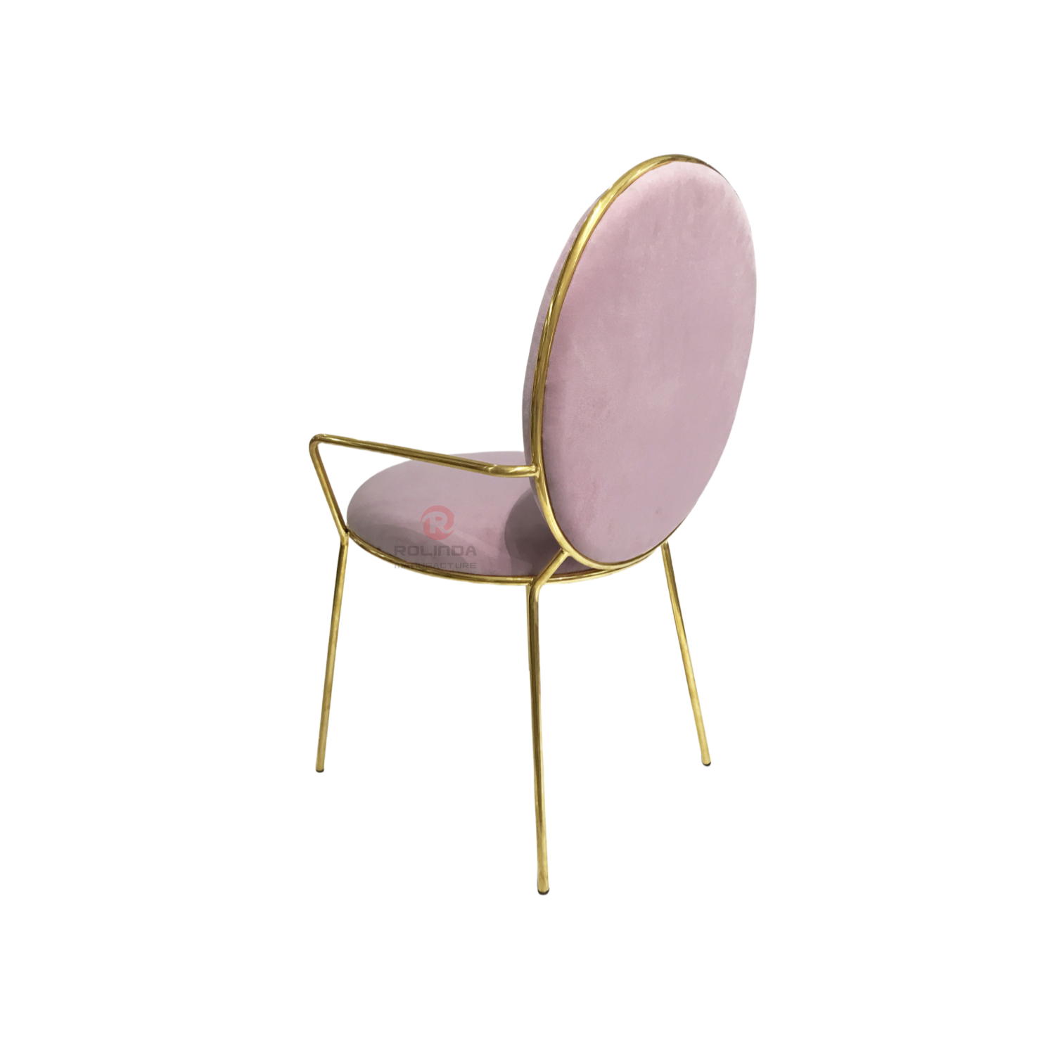 Velvet Restaurant Furniture Hotel Wedding Party Cushioned Stainless steel armchair