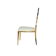 Golden Plum blossom hollow back wedding bar stainless steel chair