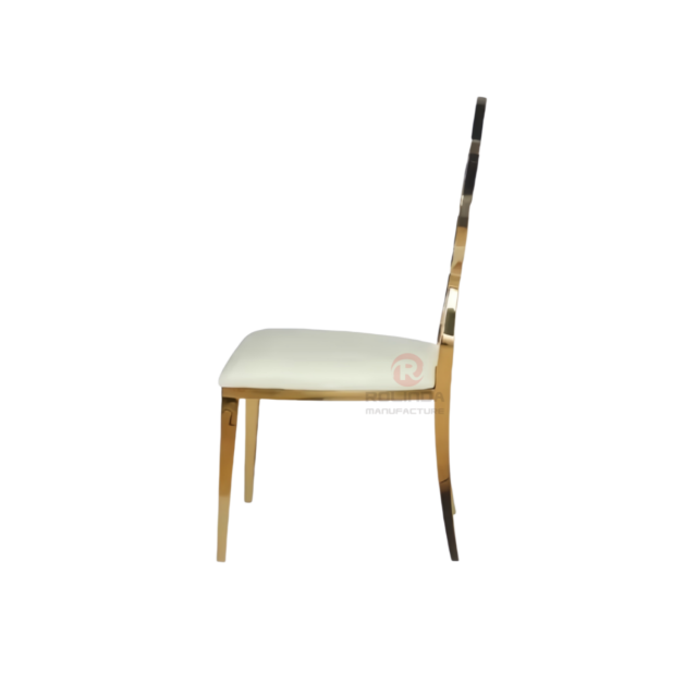 Golden Plum blossom hollow back wedding bar stainless steel chair