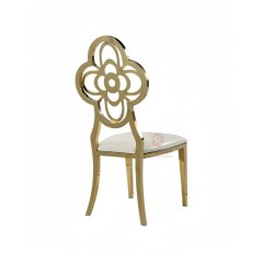 Golden Plum blossom hollow back wedding bar stainless steel chair