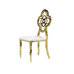 Golden Plum blossom hollow back wedding bar stainless steel chair
