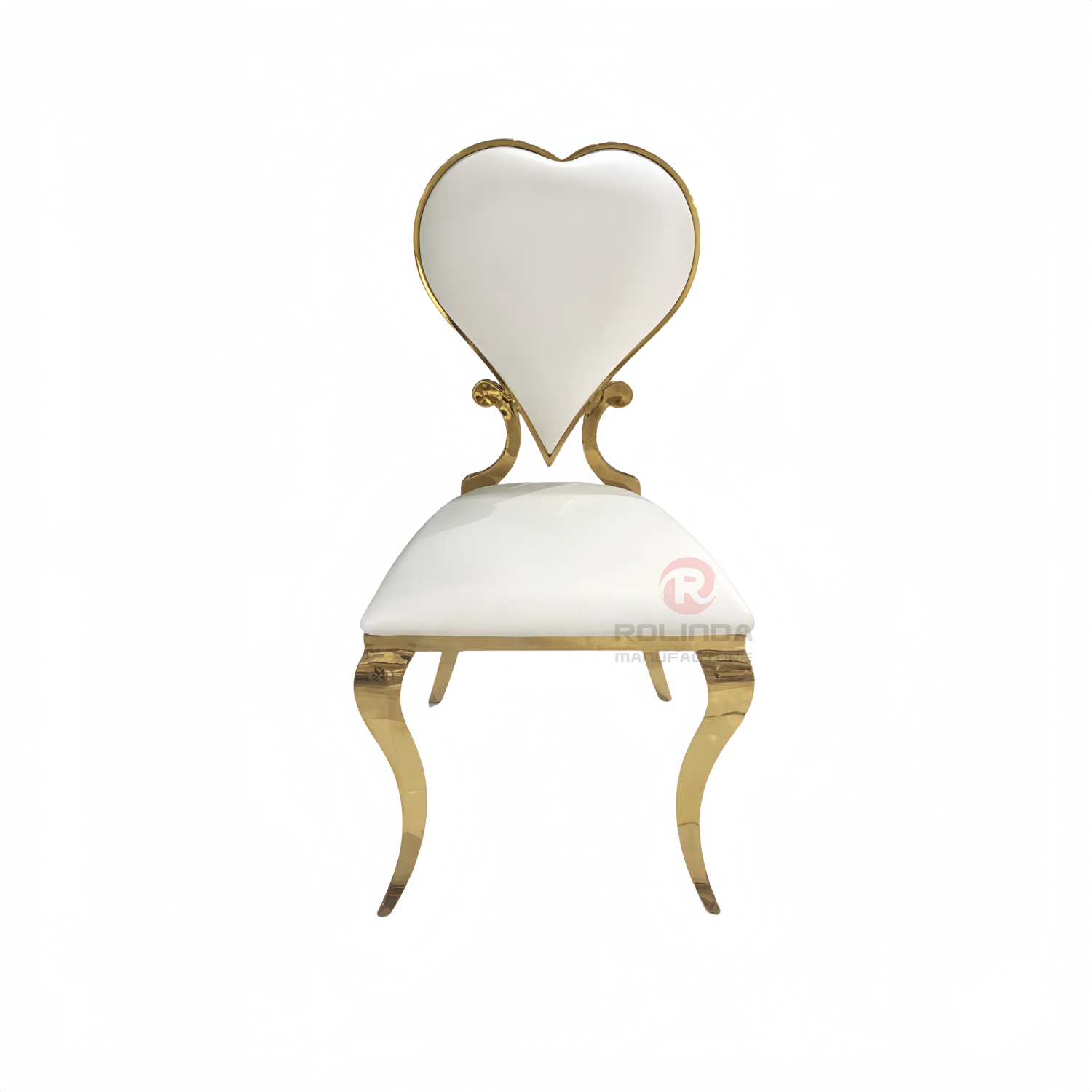 Heart-shaped PU back Wedding Bride and Groom stainless steel chairs