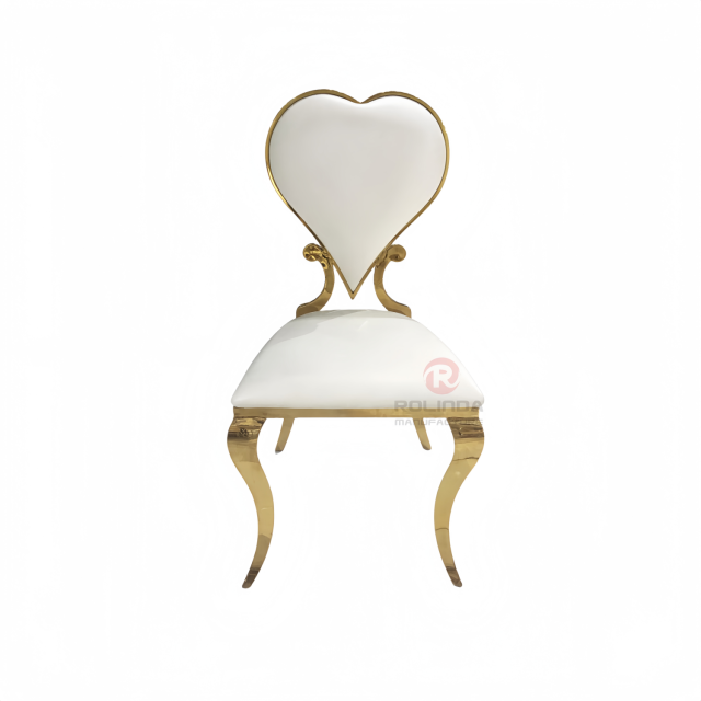 Heart-shaped PU back Wedding Bride and Groom stainless steel chairs