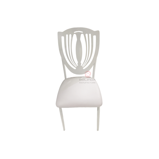 Modern metal cutout back party wedding furniture stainless steel chairs