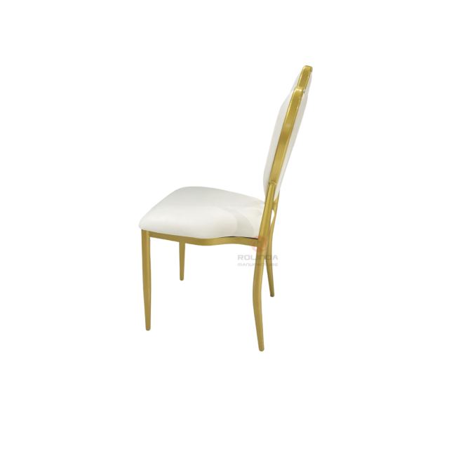 Modern heart-shaped bride and groom wedding event stainless steel chairs