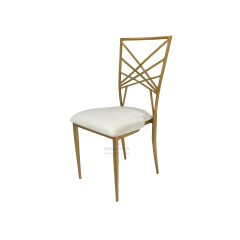 Metal rectangular cross back wedding party bar stainless steel chair