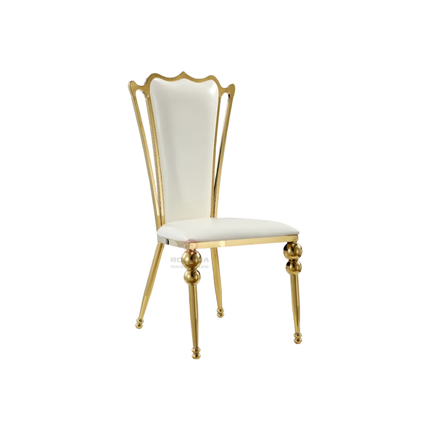 Furniture Hotel Restaurant party Royal Tiffany PU back stainless steel chairs