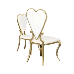 Heart-shaped PU back Wedding Bride and Groom stainless steel chairs